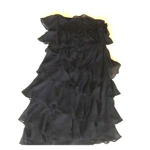 Express - strapless black ruffle dress